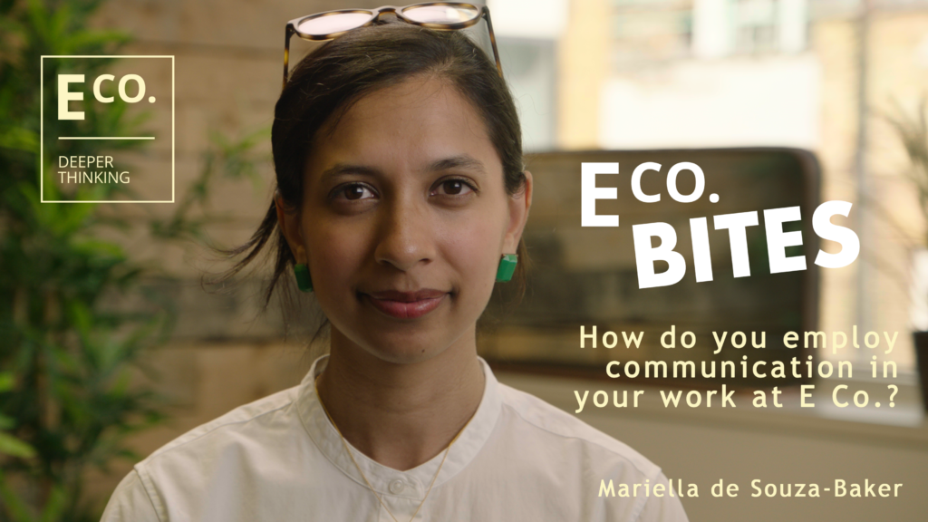 How do you employ communication in your work at E Co.? with Mariella de Souza-Baker