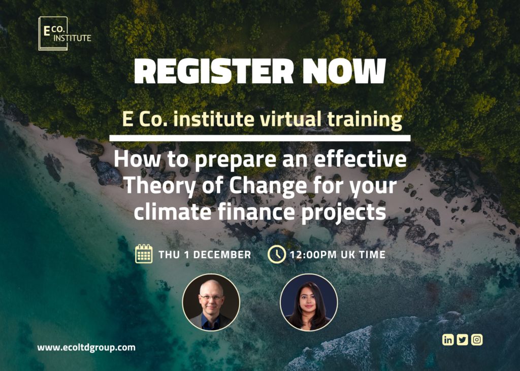 E Co. institute online training: How to prepare an effective Theory of Change for your climate finance projects