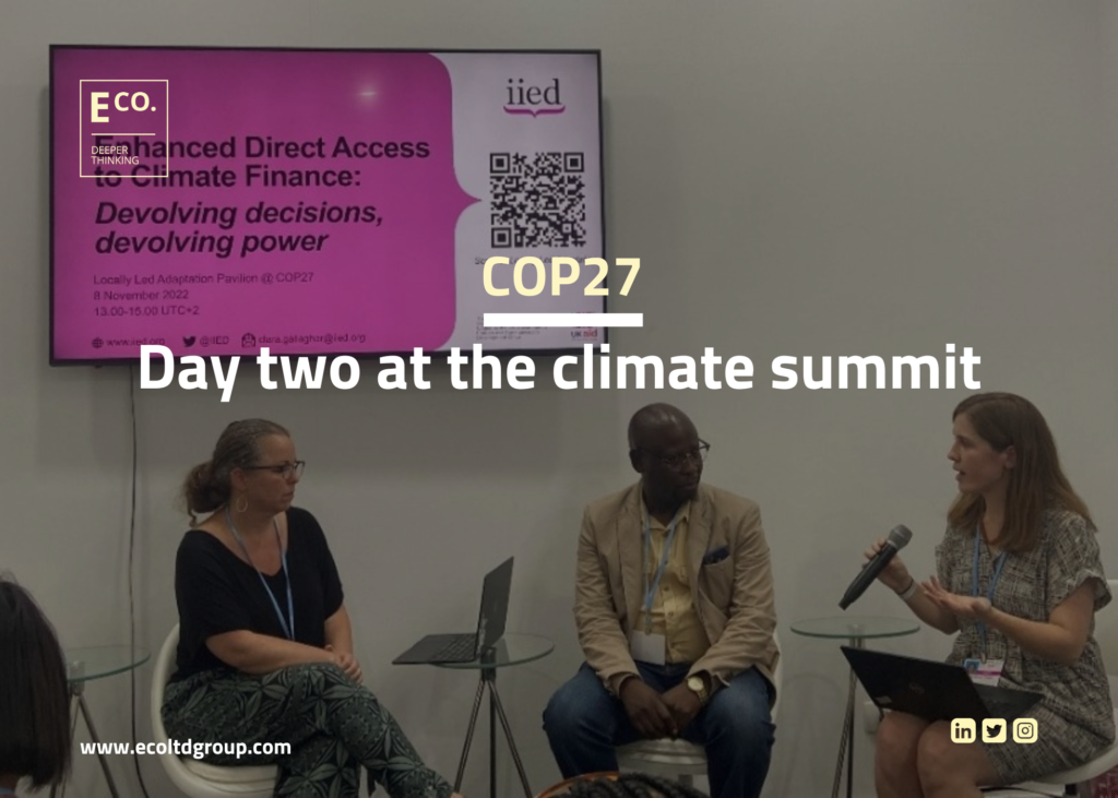 COP27 series: Day two at the climate summit