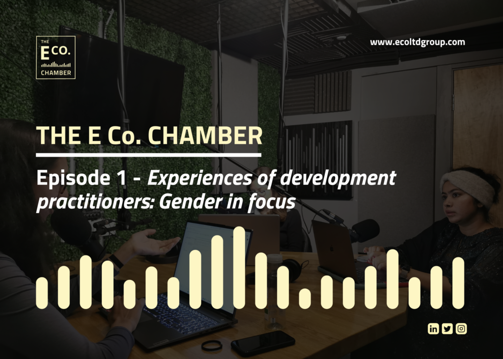 The E Co. chamber podcast – Episode one – Experiences of a development practitioner: Gender in focus